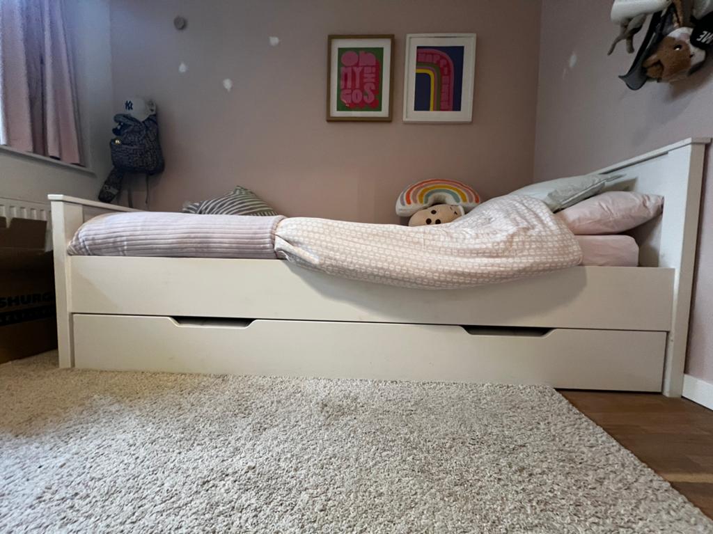 WOOOD Nikki/Jade bedlade, 85 tot 100 cm, Zo goed als nieuw, 180 cm of meer, Ophalen