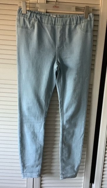 Jeansblauwe broek maat 40 met elastiek, merk Janina, Kleding | Dames, Maat 38/40 (M), Blauw, Ophalen of Verzenden, Lang