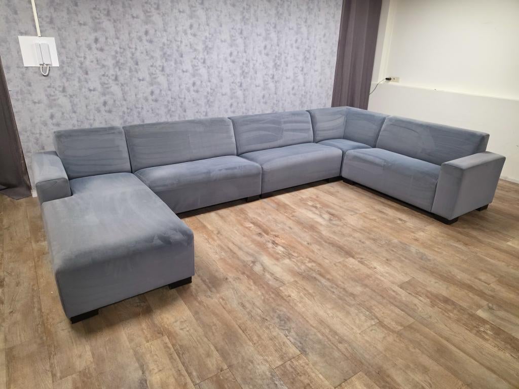 Zeer Mooi Groot GRIJS U Bankstel !!!, Huis en Inrichting, Banken | Bankstellen, Gebruikt, Hoekbank, Overige maten, 300 cm of meer