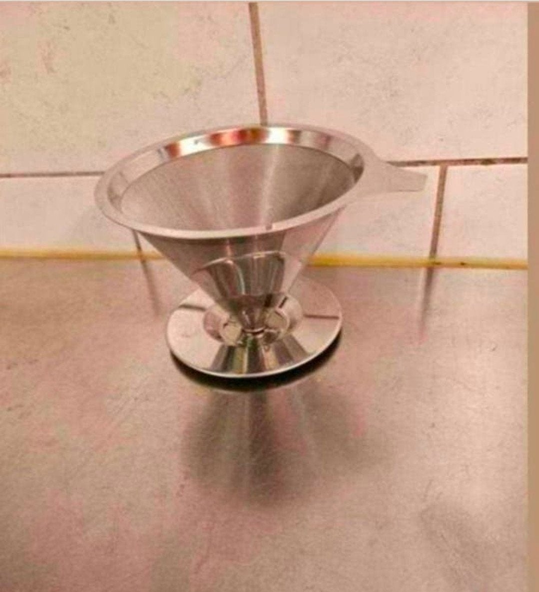 Roestvrijstalen koffiefilterhouder, Ophalen of Verzenden, Zo goed als nieuw