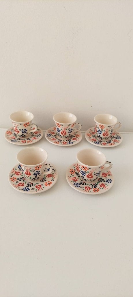 Authentieke Turkse koffie set / espresso kopjes keramiek, Eu, Overige merken, Eu, Keramiek