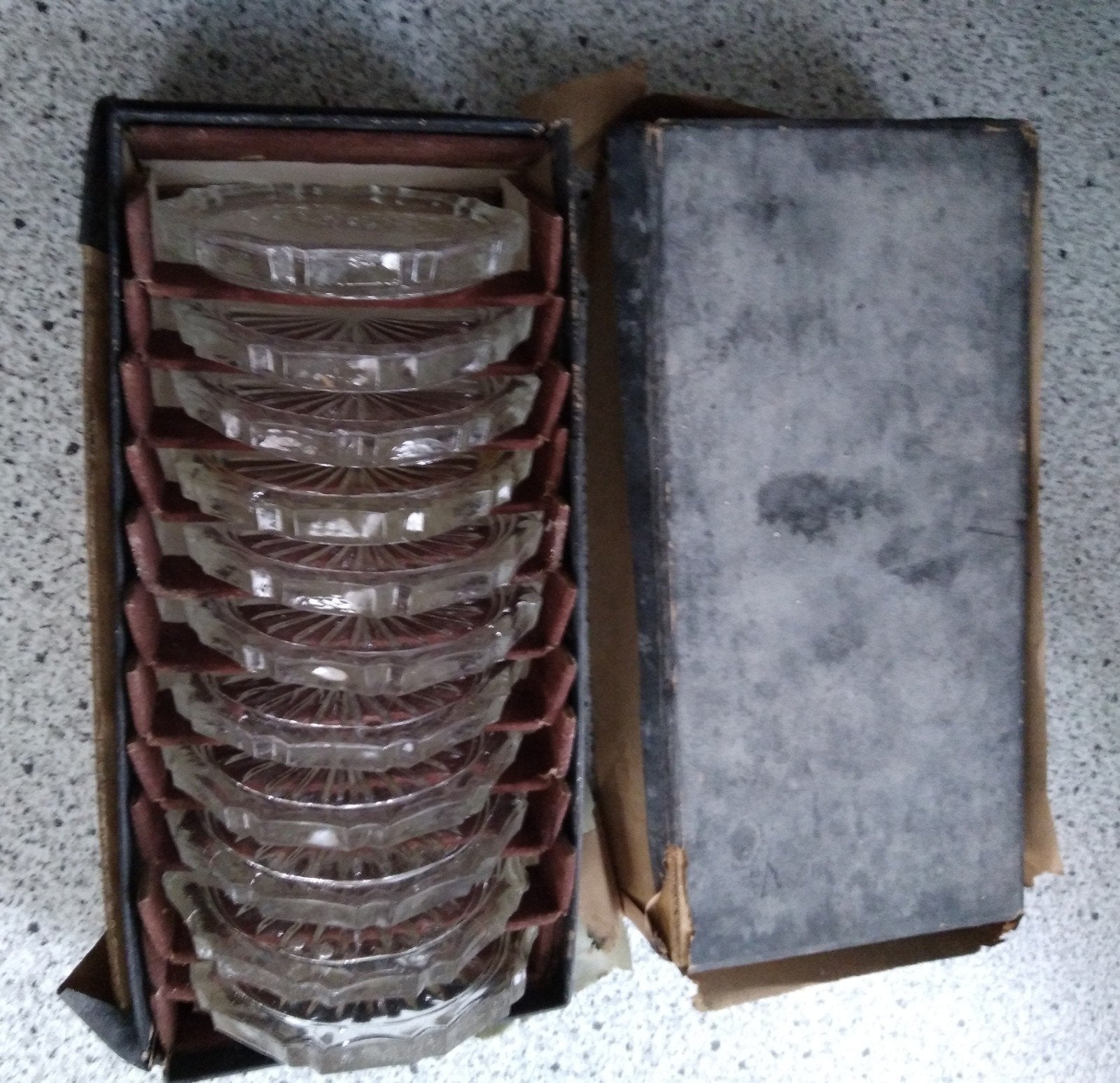 vintage glazen onderzetters, Ophalen, Glas