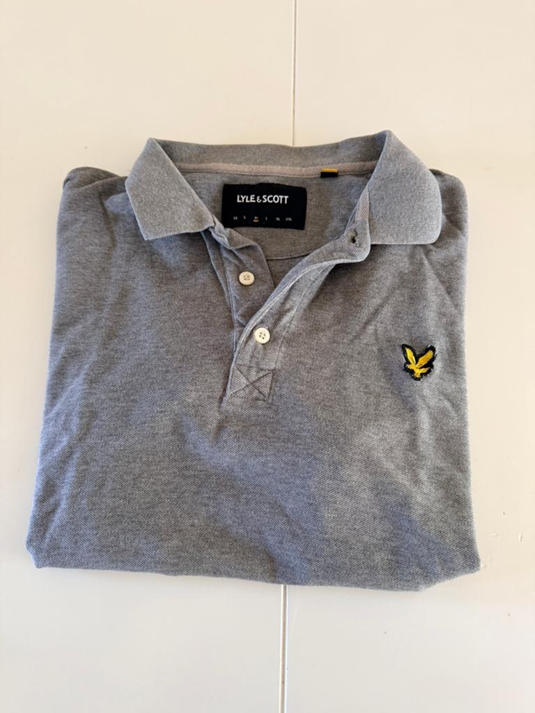 Lyle&Scott polo m grijs izgst, Ophalen, Zo goed als nieuw, Maat 46 (S) of kleiner, Grijs