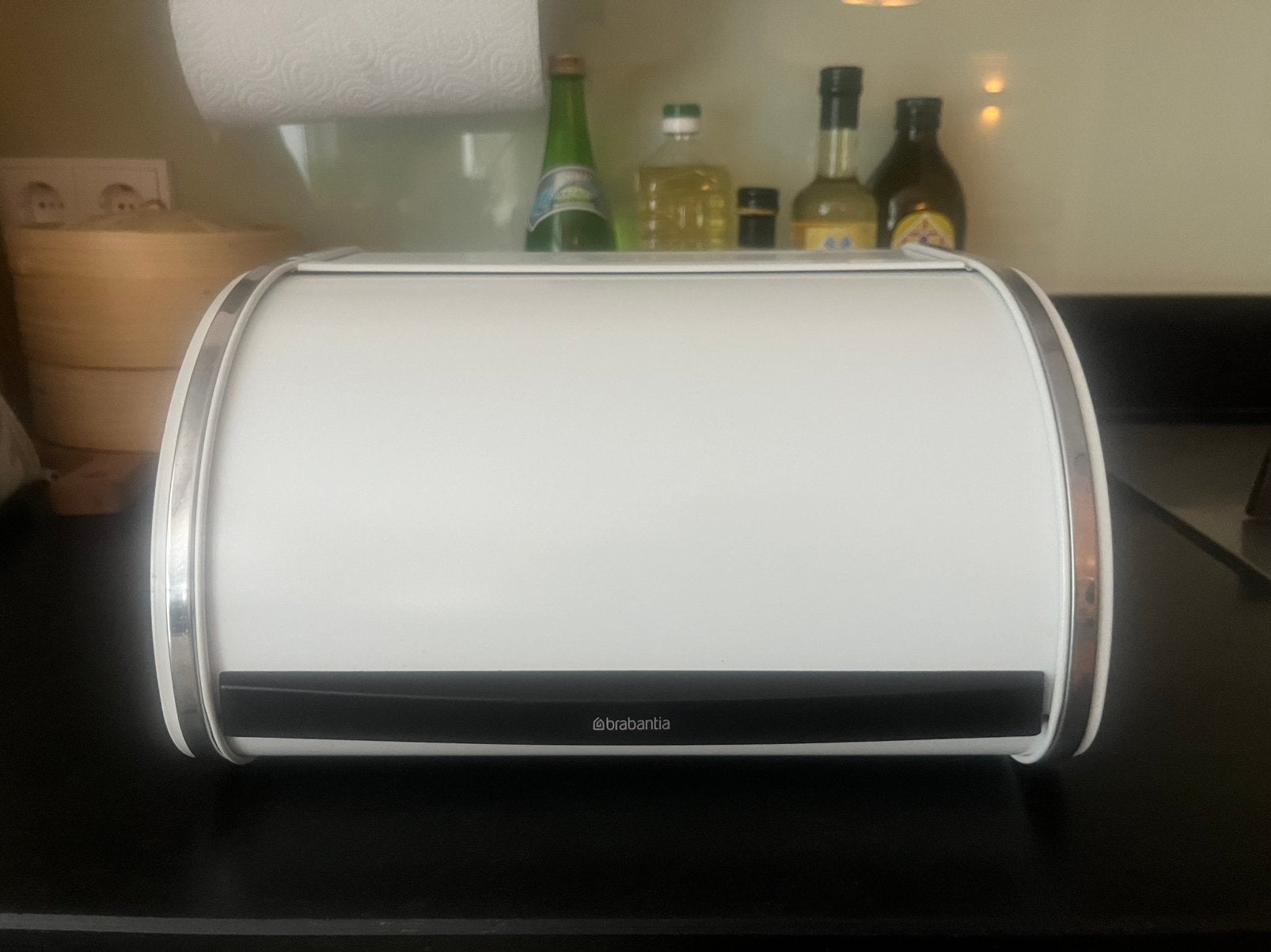 Brabantia roll-top broodbak wit/chroom, Ophalen, Zo goed als nieuw