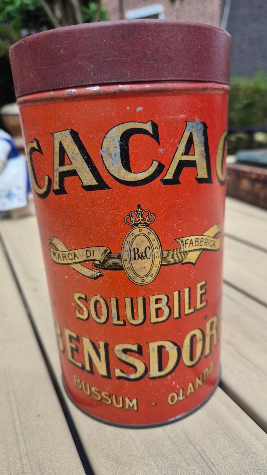 Vintage Bensdorp Cacao Bus - Rood, Solubile, Bussum, Ophalen of Verzenden, Gebruikt, Overige, Overige merken