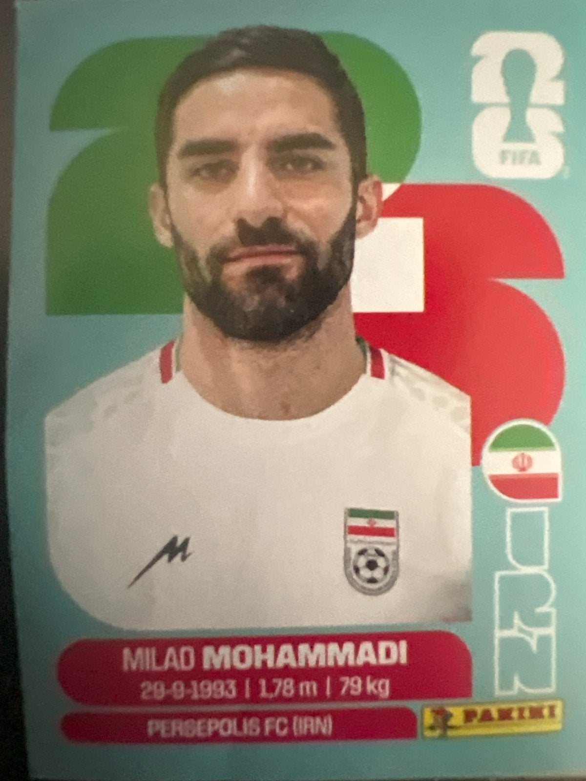 Milad Mohammadi Panini wk 2026, Verzenden, Zo goed als nieuw, Buitenlandse clubs, Spelerskaart
