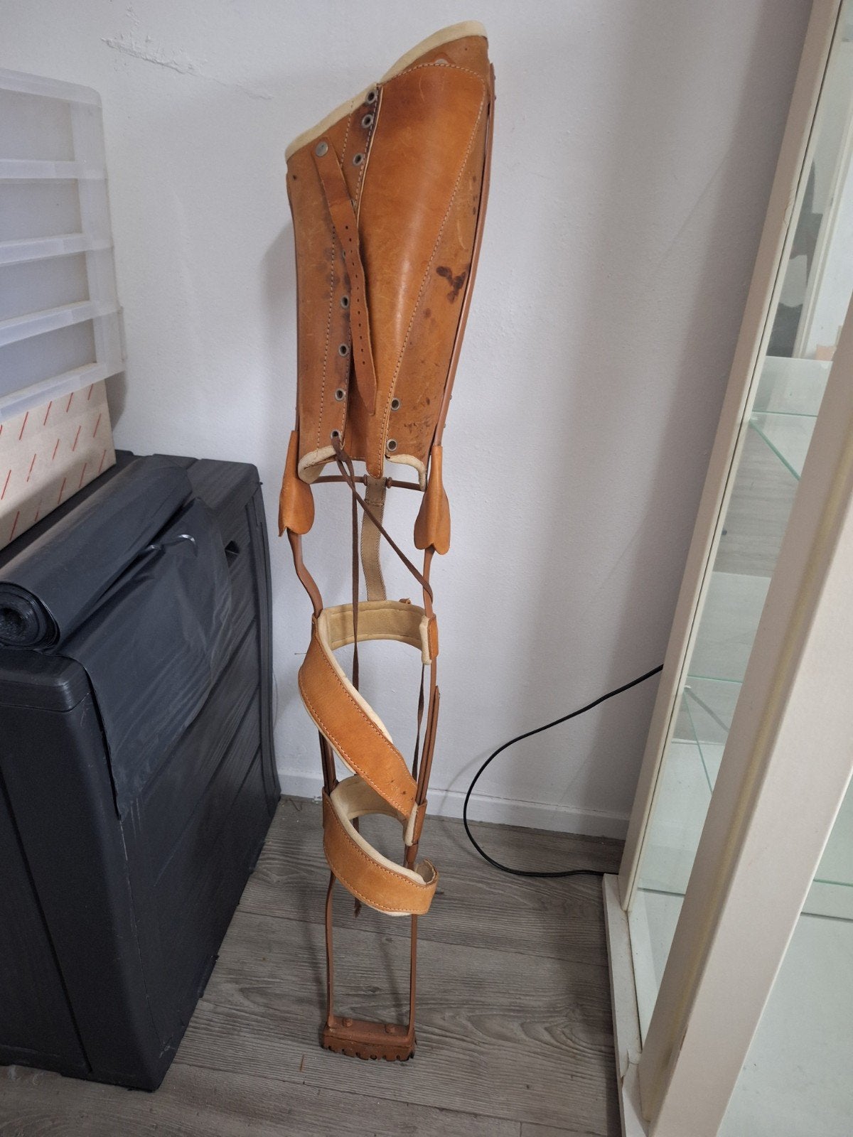 Vintage Leren Beenbeugel - Orthopedisch Hulpmiddel, Ophalen