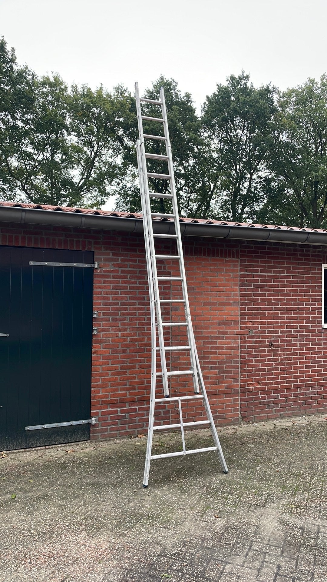 Ladder 2x14 treden, Ophalen, Gebruikt, 4 meter of meer