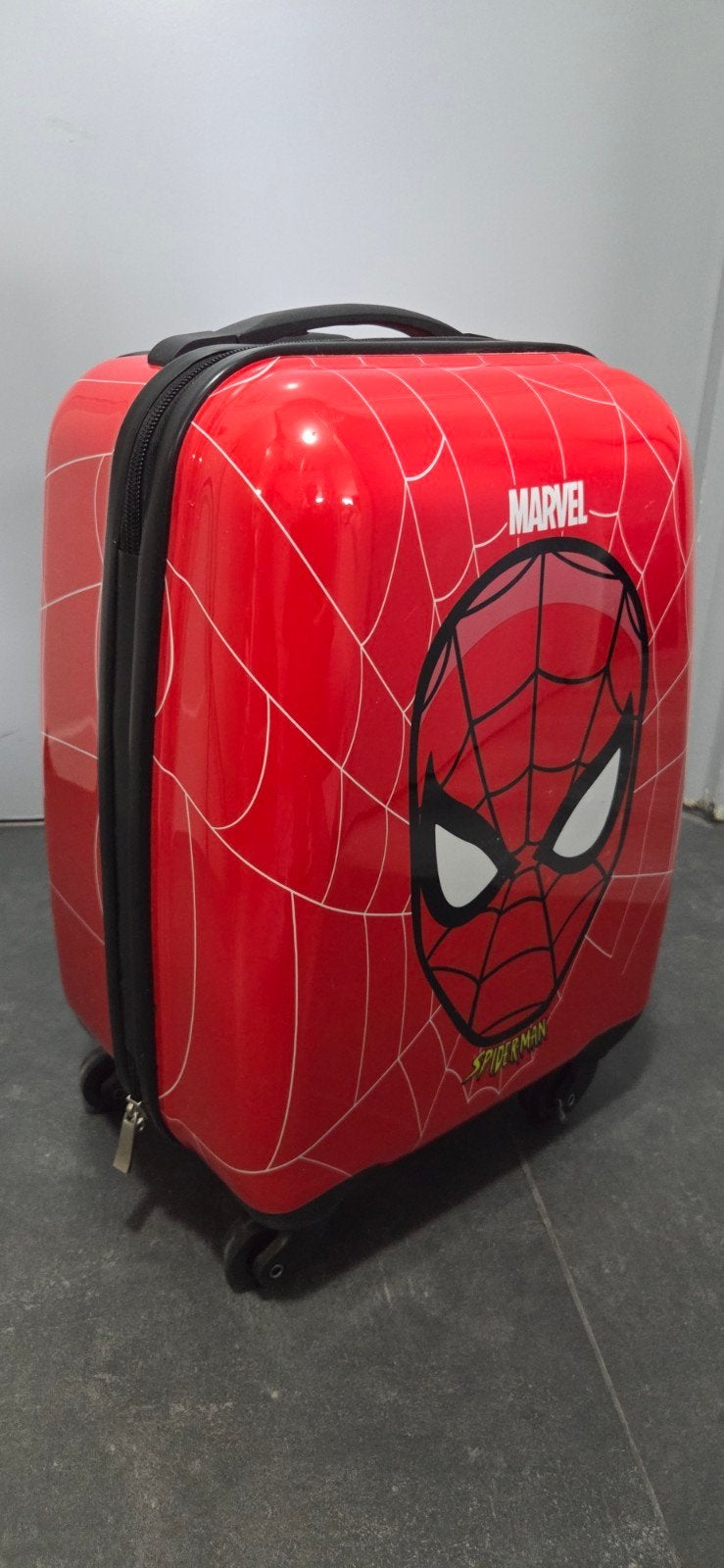 Spiderman Kinderkoffer - Rood met Uitschuifbare Handgreep, 40 tot 60 cm, Ophalen of Verzenden, Rood, Wieltjes