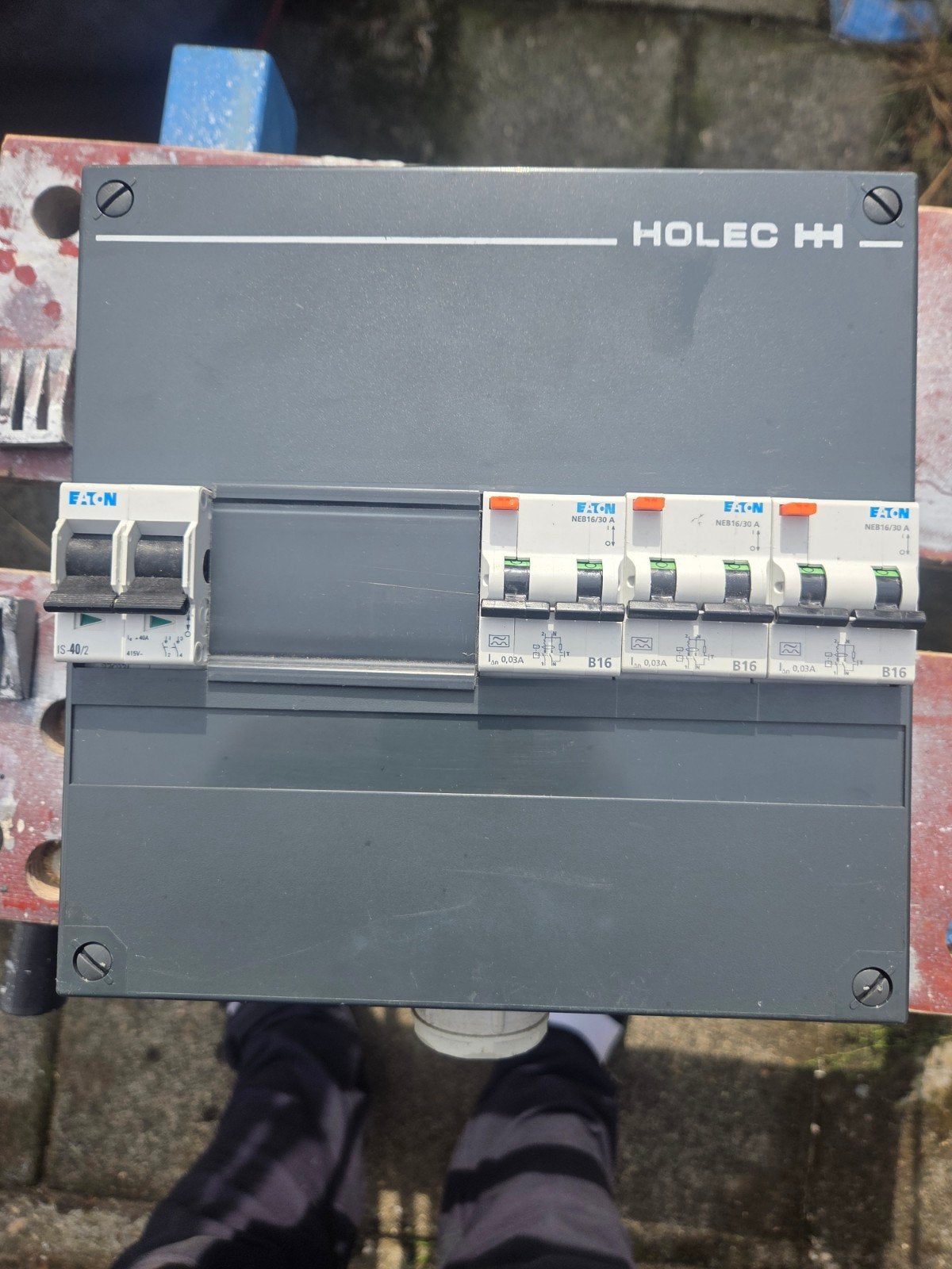 Holec / Eaton Groepenkast met 3 aardlekautomaten, Ophalen of Verzenden, Gebruikt, Eaton, Groepenkast