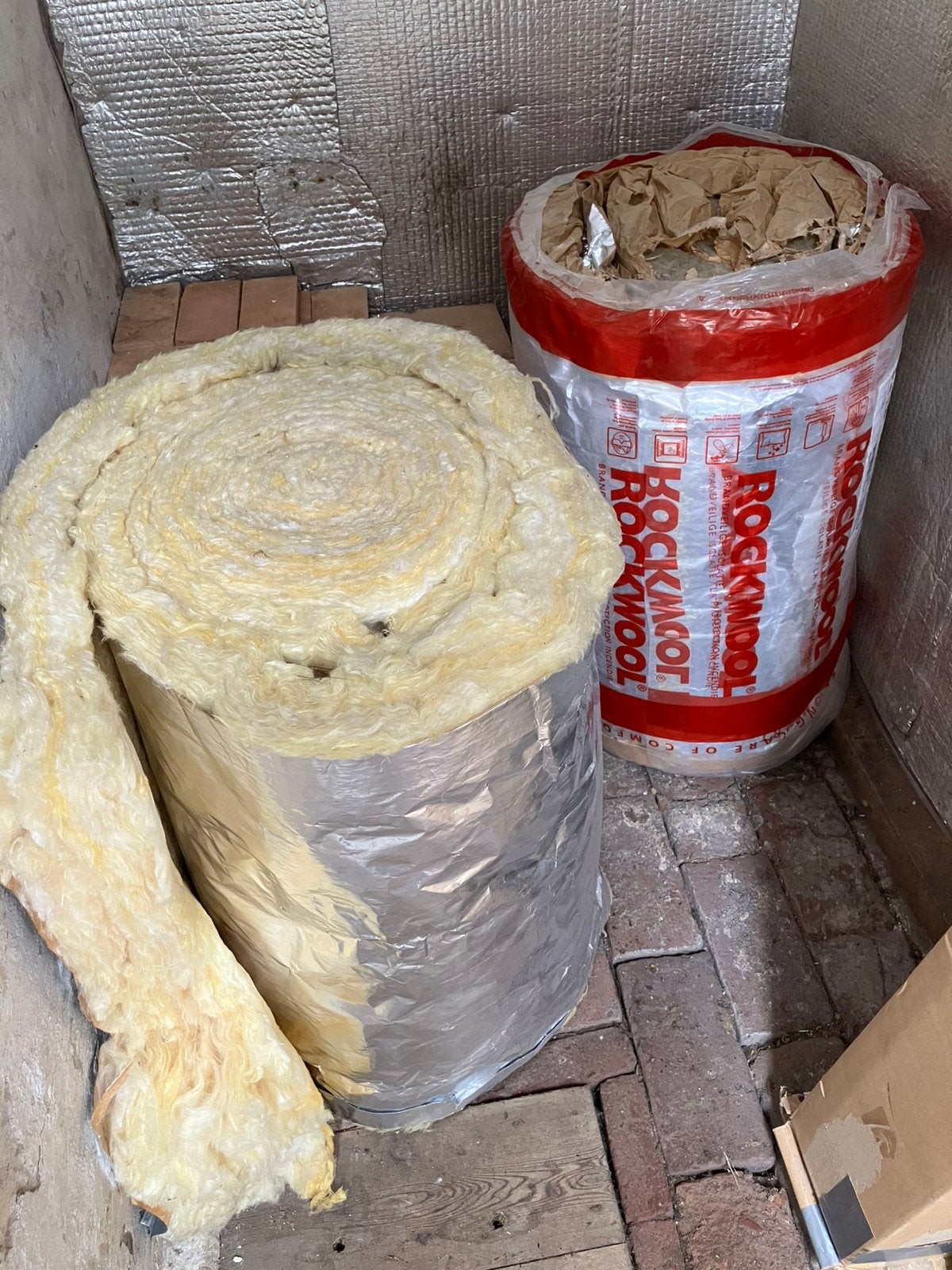 2 rollen Rockwool isolatie dikte 80mm, Ophalen, 5 tot 10 m², Zo goed als nieuw, Muurisolatie