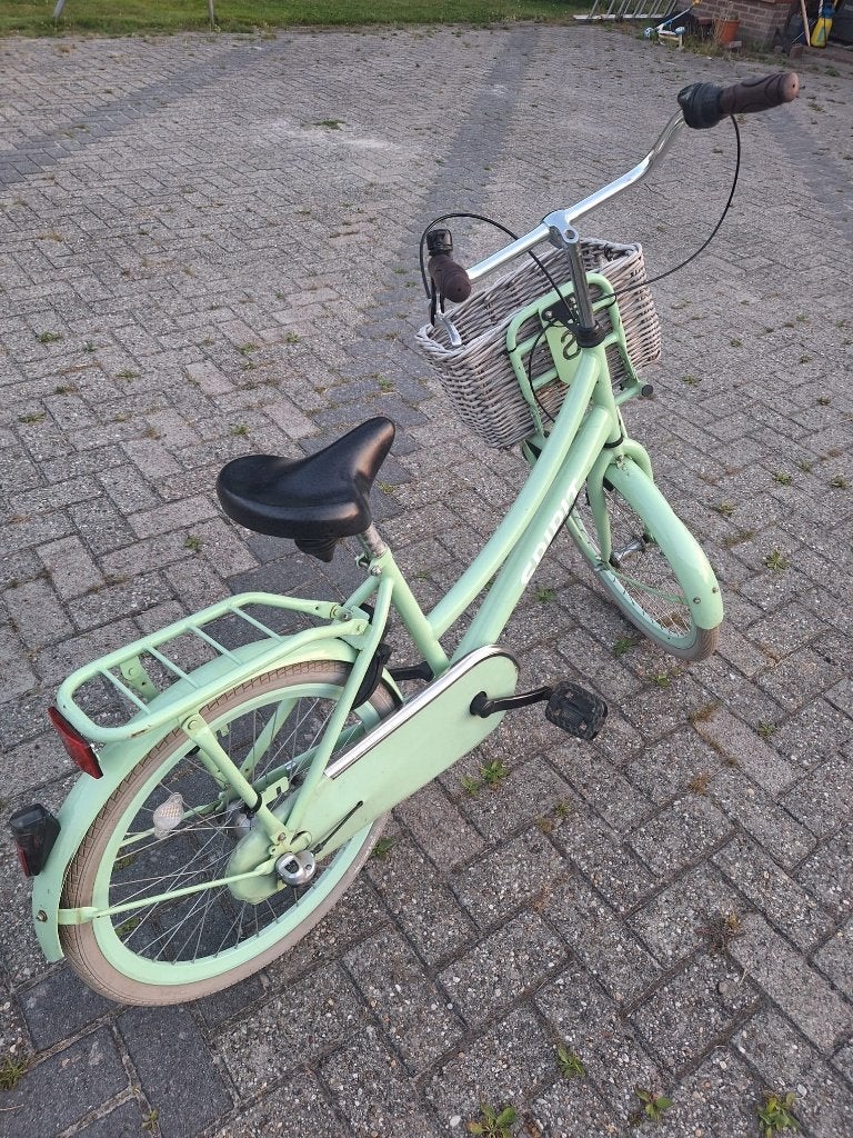 Mintgroene 22 inch meisjesfiets met mand en versnellingen, Terugtraprem, 22 inch, Gebruikt, Ophalen of Verzenden