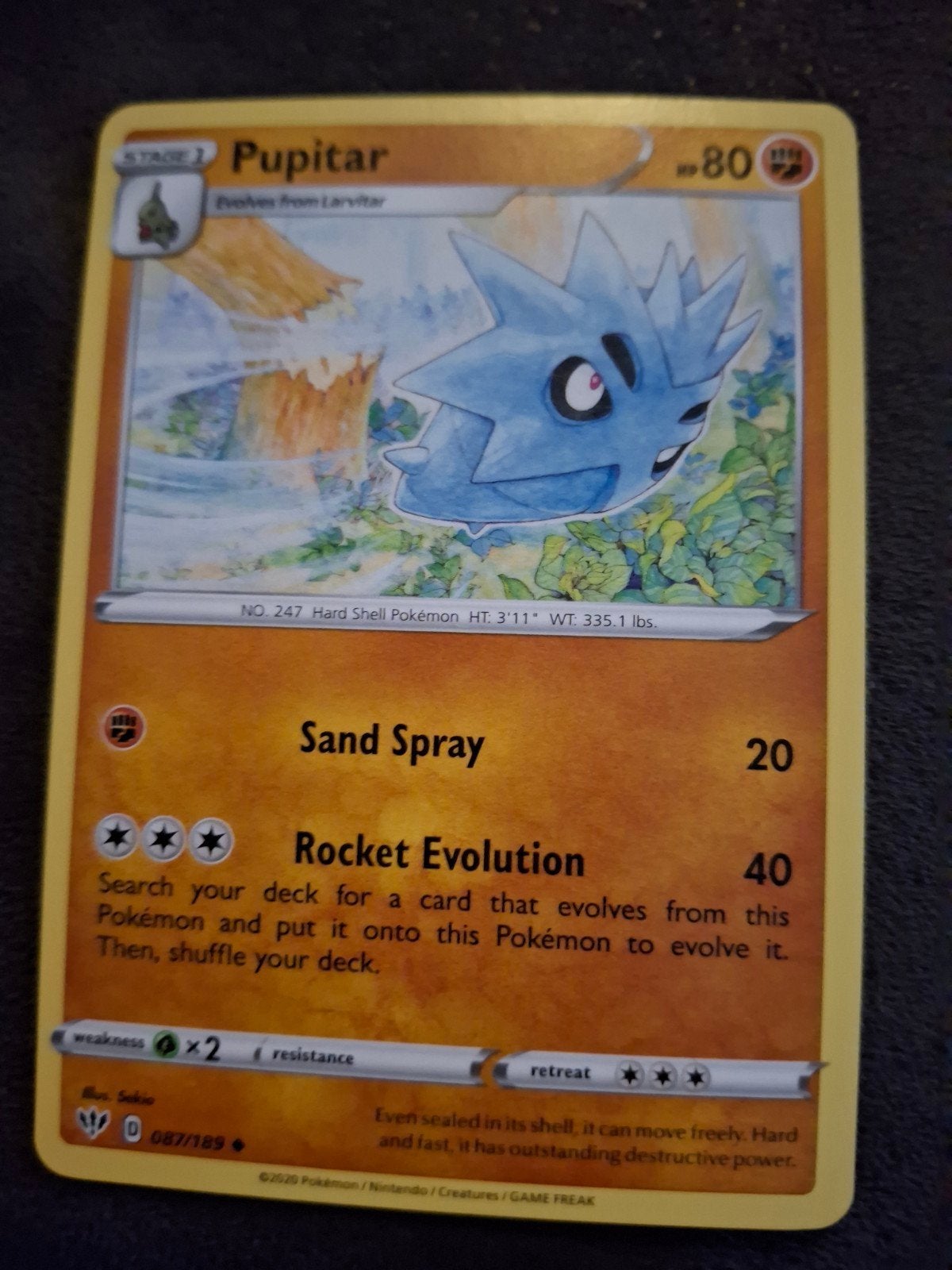 Pupitar Pokémon Kaart - Zo goed als nieuw, Ophalen of Verzenden, Zo goed als nieuw, Losse kaart
