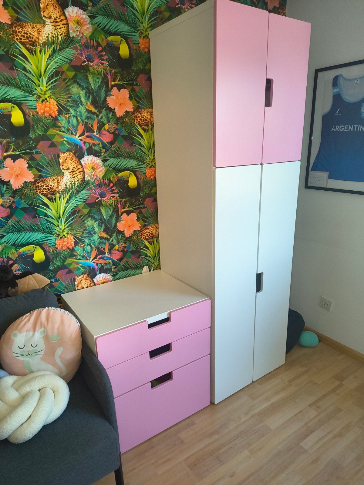 Ikea Stuva kledingkast en ladekast, Gebruikt, Modern, Speels, 100 tot 150 cm, Overige houtsoorten