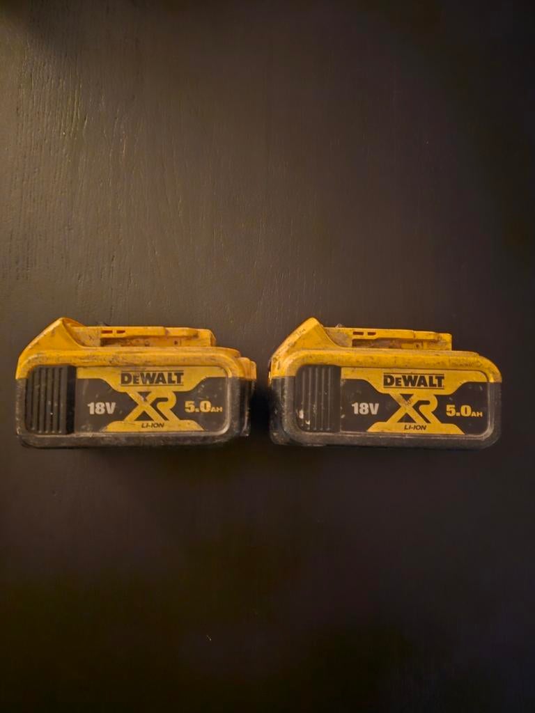 DeWalt 18V XR 5.0Ah set (2 stuks), Ophalen of Verzenden, Gebruikt