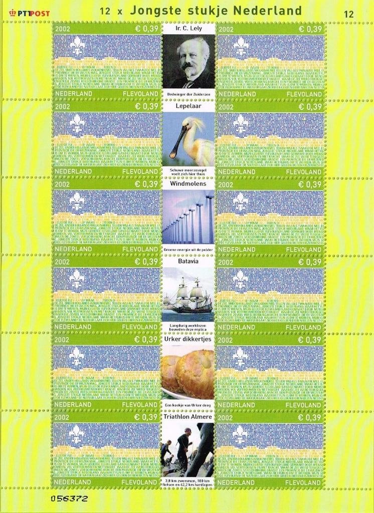 2002 Vel Provincie Vlaggen Flevoland Postfris., Postzegels en Munten, Postzegels | Nederland, Verzenden, Postfris