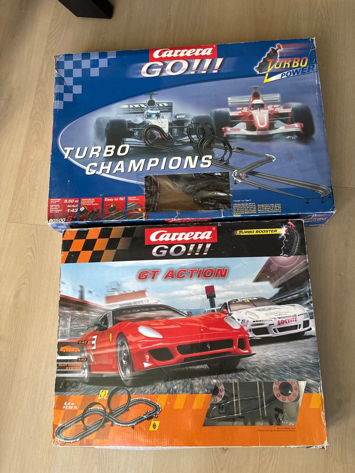 Carrera GO!!! Racebanen Turbo Champions & GT Action, Ophalen, Carrera, Elektrisch, Racebaan
