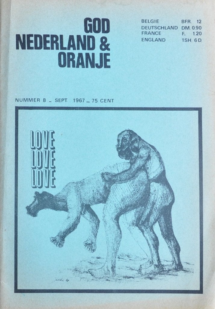 PROVO – Comic / Cartoon: God Nederland Oranje (1966-1967) 7x, Verzenden, Gelezen, Overige typen