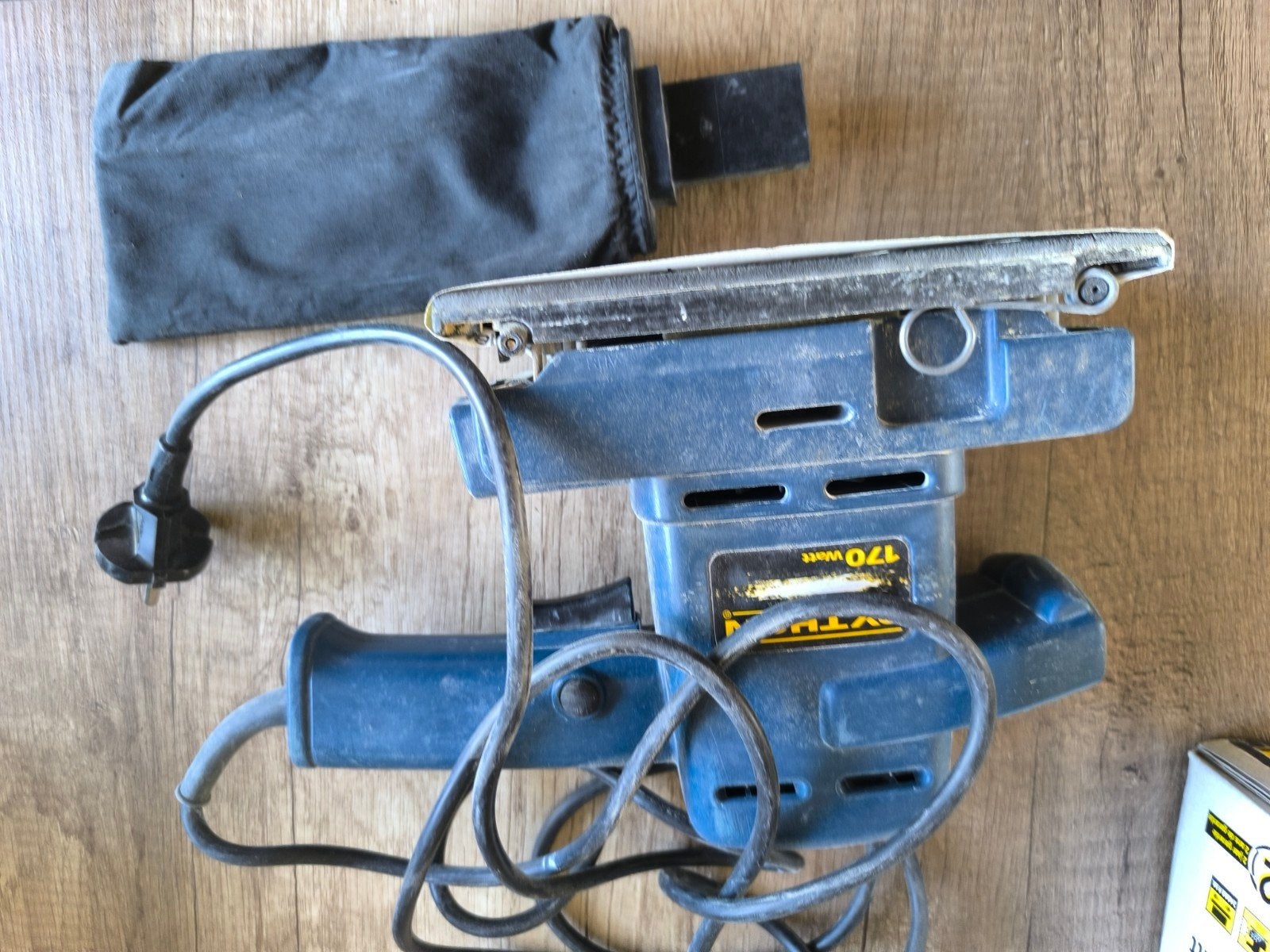 Python Vlakschuurmachine 170 Watt met stofzak, Ophalen of Verzenden, Gebruikt, Minder dan 600 watt, Vlakschuurmachine