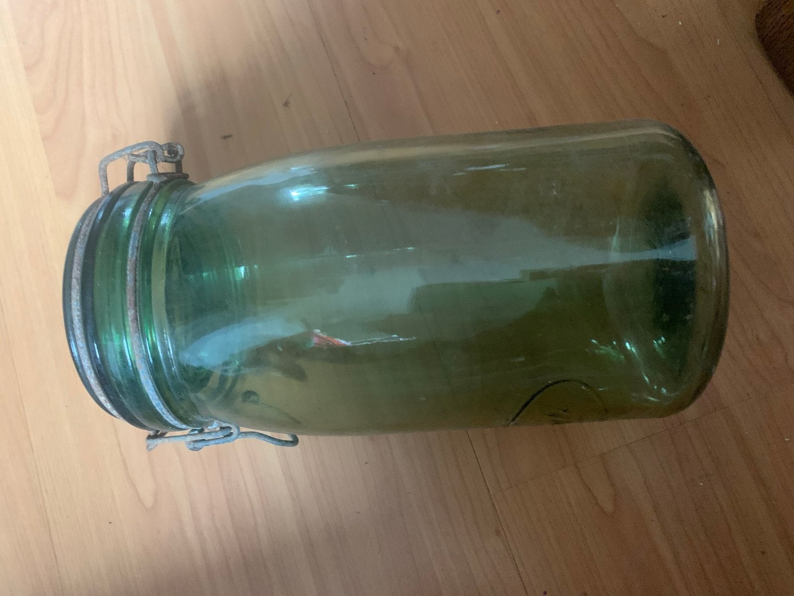 Vintage Groene Weckpot met Beugelsluiting, Ophalen of Verzenden