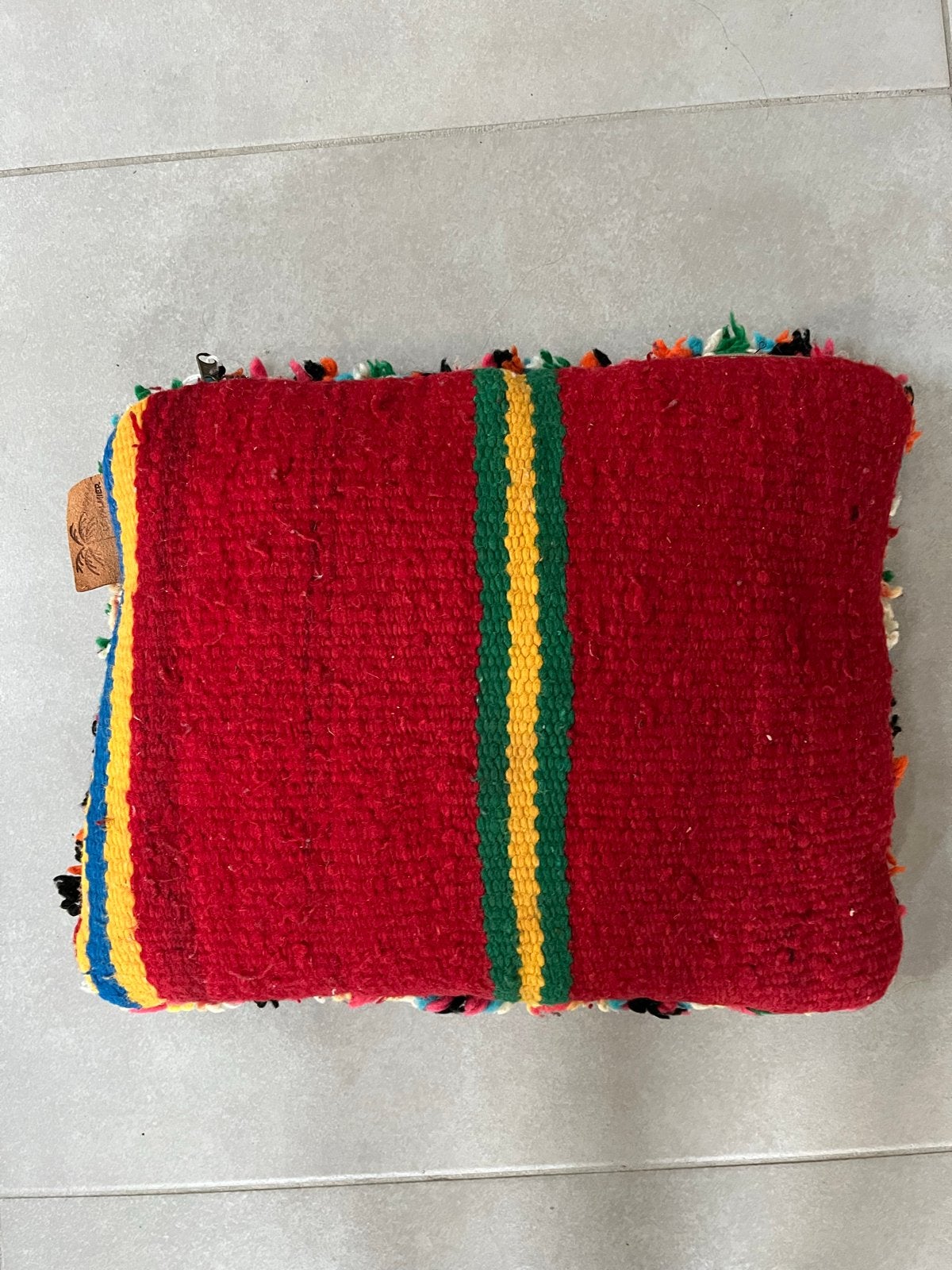 Palmier Kussen - Kleurrijk, wol, Verzenden, Zo goed als nieuw, Rood, Avondtasje