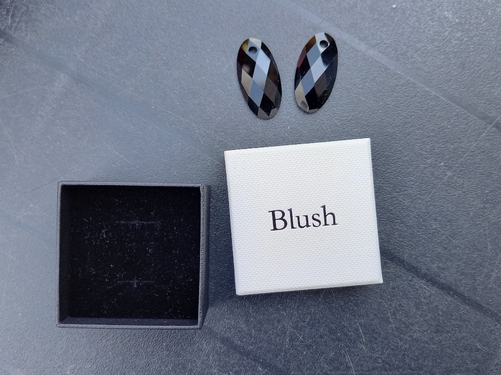 Blush Stenen Oorbedels / Oorhangers Onyx (30mm), Overige materialen, Hangers, Zwart, Ophalen of Verzenden