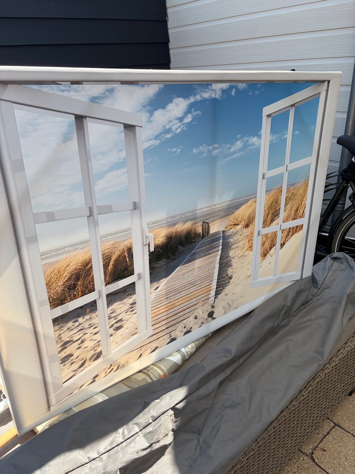 Set van 3 strand/natuur canvas schilderijen, Ophalen, Gebruikt, Schilderij, 75 – 100