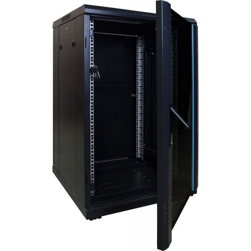 Alfaco 18U serverrack met glazen deur 600x600x910mm, Niet ingevuld, Niet ingevuld, Niet ingevuld
