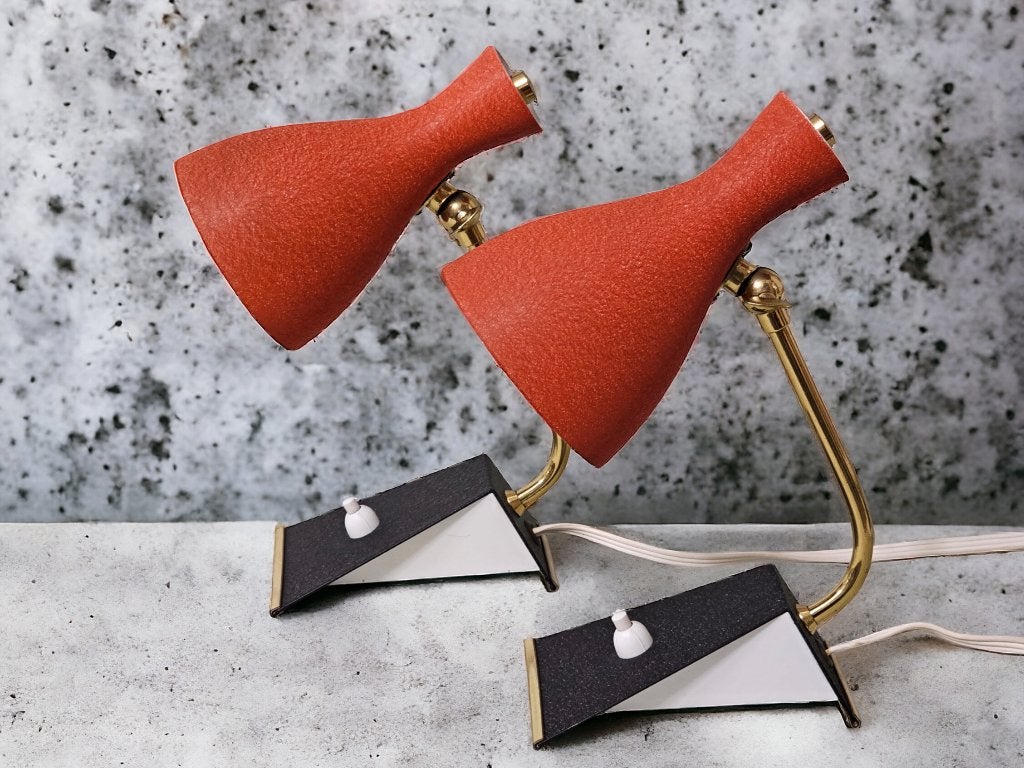 Paar bedlampen / tafellampen, Mid-Century, Ophalen of Verzenden