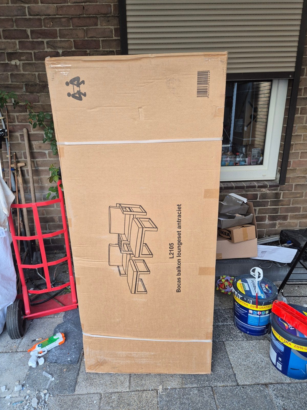 Bocas balkon loungeset antraciet L2105, Tuin en Terras, Tuinsets en Loungesets, 2 zitplaatsen, Overige materialen, Nieuw, Ophalen of Verzenden