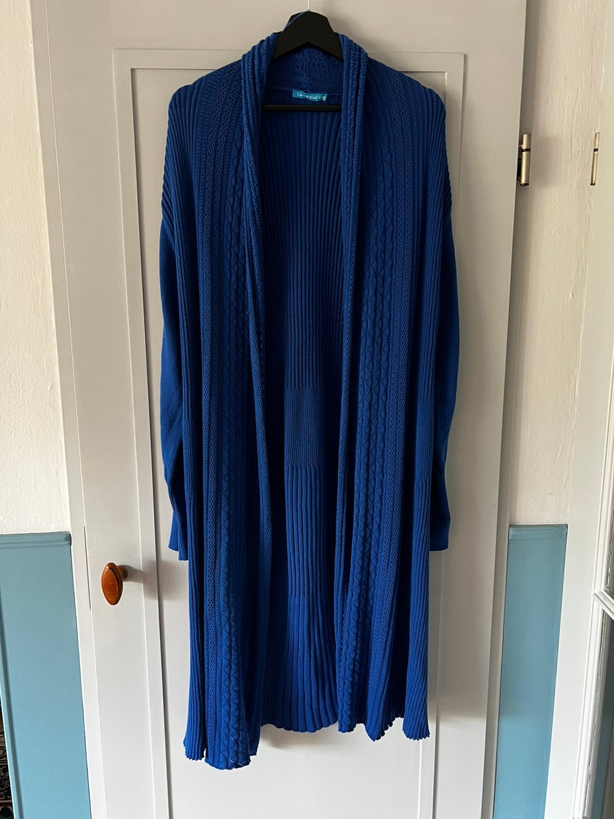 Lien & Giel lang vest Xl, Ophalen of Verzenden, Zo goed als nieuw, Maat 46/48 (XL) of groter, Blauw
