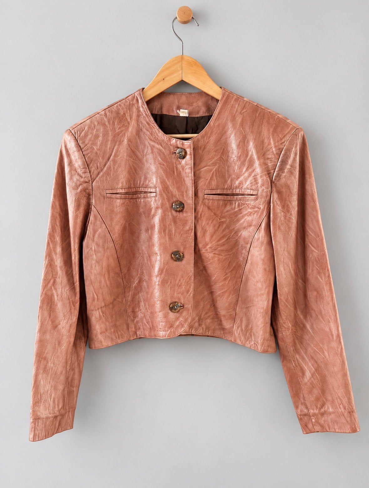 Lederen kollektion jasje blazer leer bruin M medium 38 40, Ophalen of Verzenden, Zo goed als nieuw, Maat 38/40 (M), Bruin