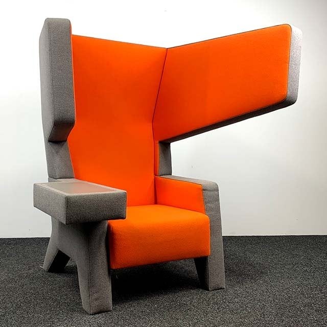 Prooff EarChair Fauteuil - Grijs/Oranje 22718, Ophalen, Gebruikt, Stof