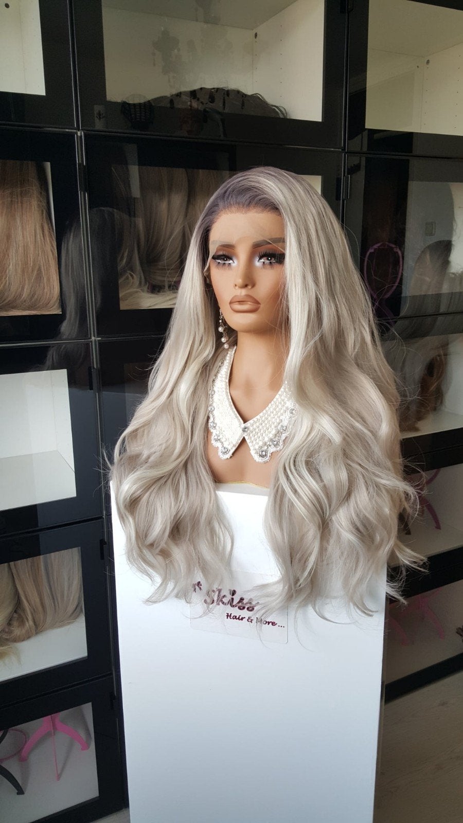 Luxe Lace Pruik: Uitgroei AsBlond - Ijs Blond - Slag - Vol, Ophalen of Verzenden, Nieuw, Pruik of Haarverlenging