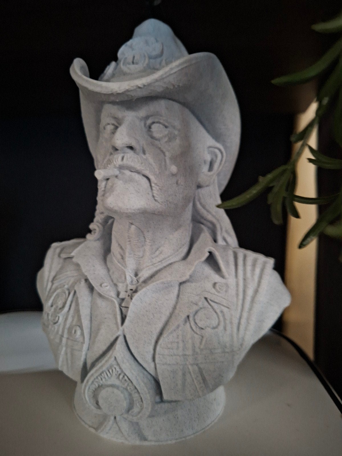 Buste van Lemmy Kilmister (Motörhead) - Grijs, Buste, Kunststof, Ophalen of Verzenden, Handgemaakt