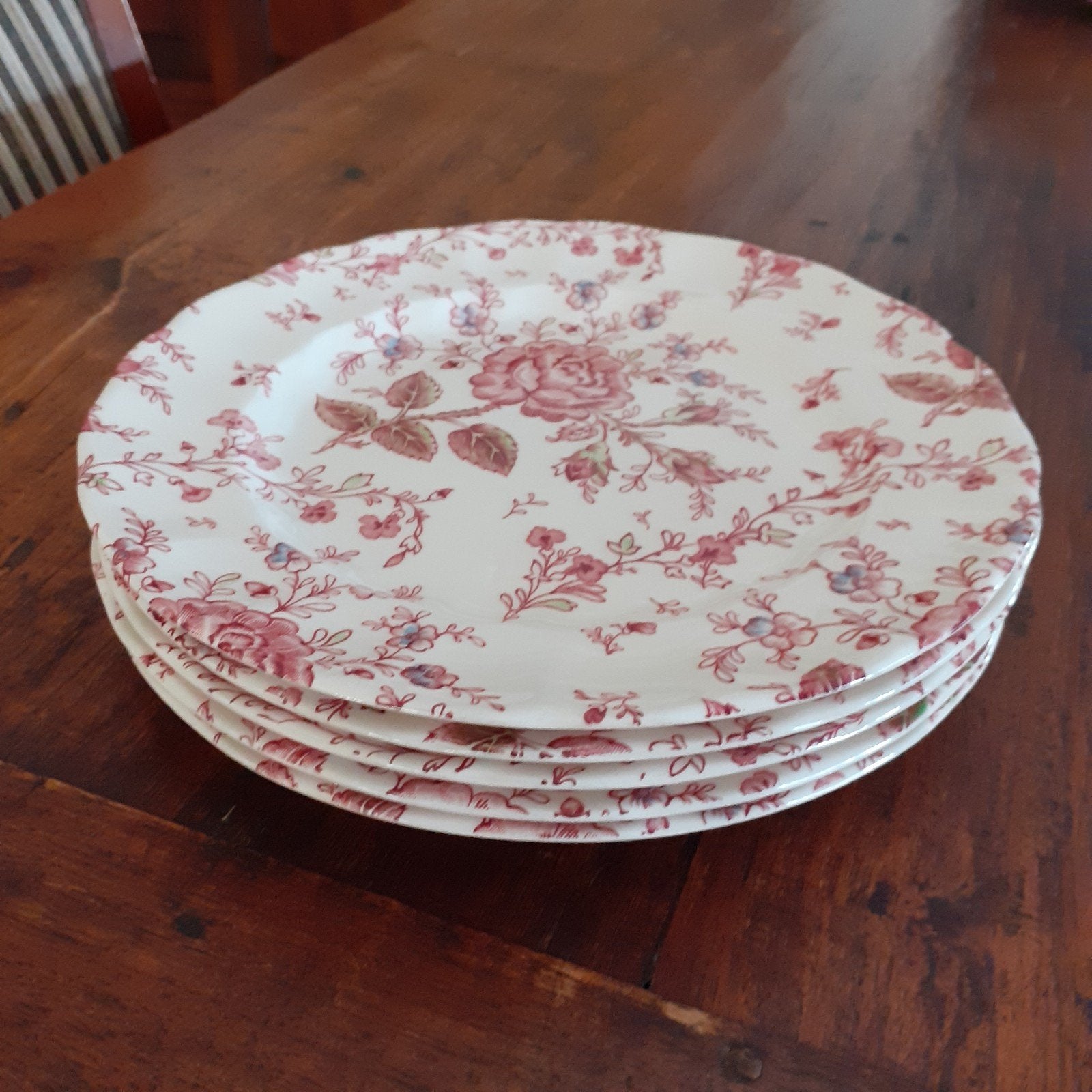 Johnson Brothers/Bros ROSE CHINTZ  Ontbijtborden Ø 22 cm, Huis en Inrichting, Gebruikt, Ophalen of Verzenden, Bord(en), Overige stijlen