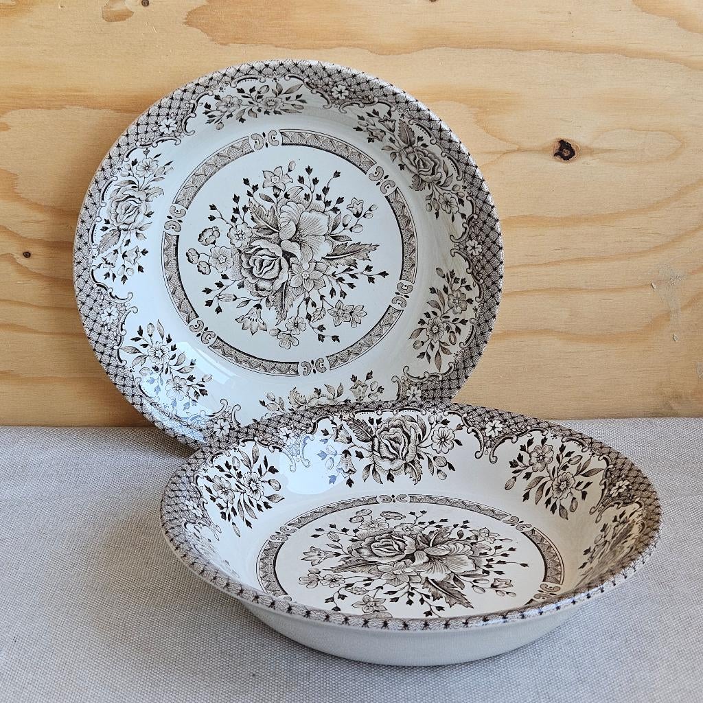English Ironstone Tableware set van 2 schaaltjes bruin, Ophalen of Verzenden