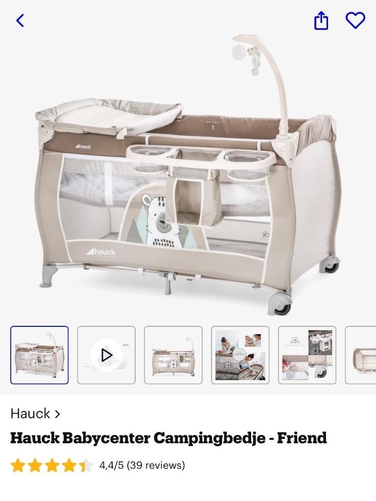 Hauck Babycenter Campingbedje - Friend, Ophalen, Zo goed als nieuw, Reisbedje