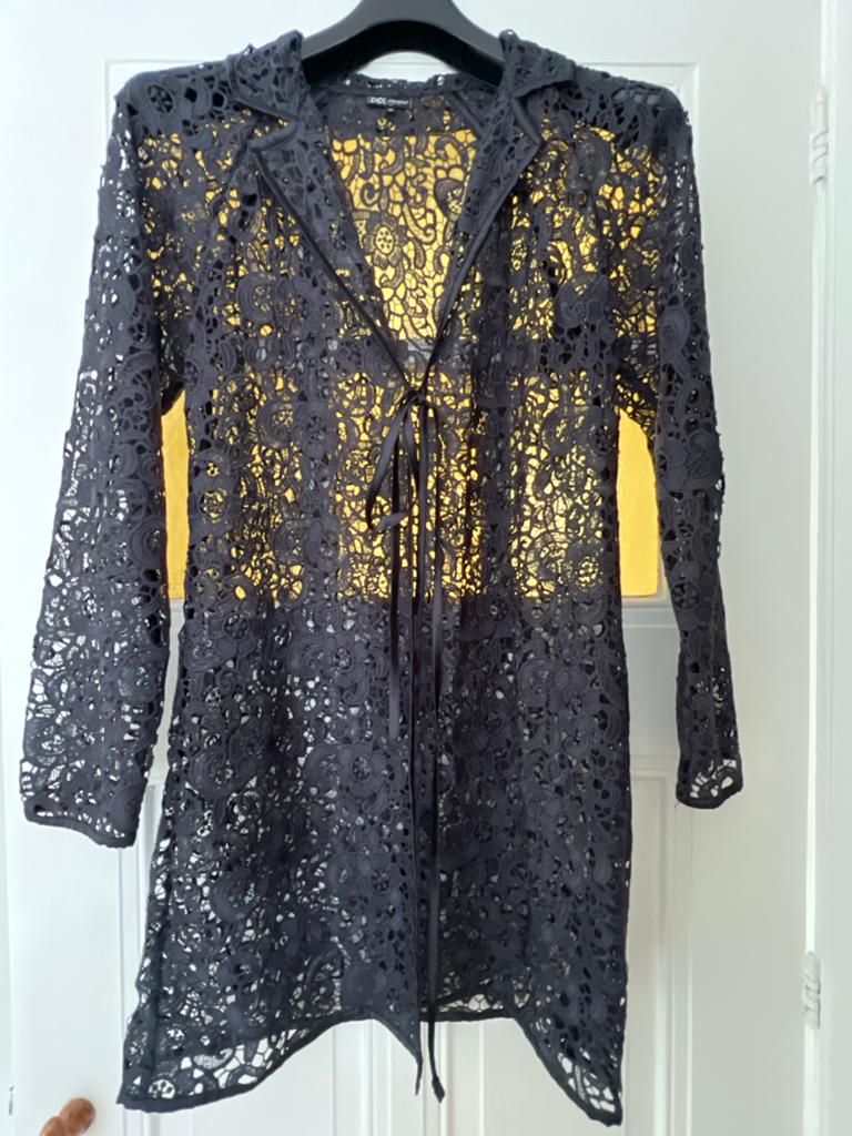 DIDI Zwart Kanten  vest/Kimono Maat XL, Zwart, Maat 42/44 (L), Ophalen of Verzenden, Zo goed als nieuw