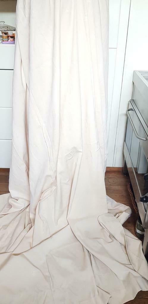 Luxe gordijn fleur de Lis elegant klassiek ingeweven 180 250, Wit, Overgordijn, Verzenden, 180 cm