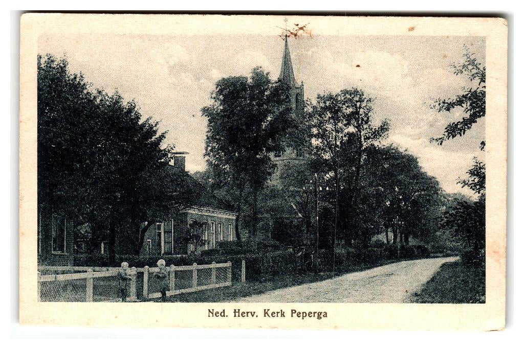 Peperga, (onder Wolvega) Ned. Herv. Kerk, Verzenden, 1920 tot 1940, Gelopen, Friesland