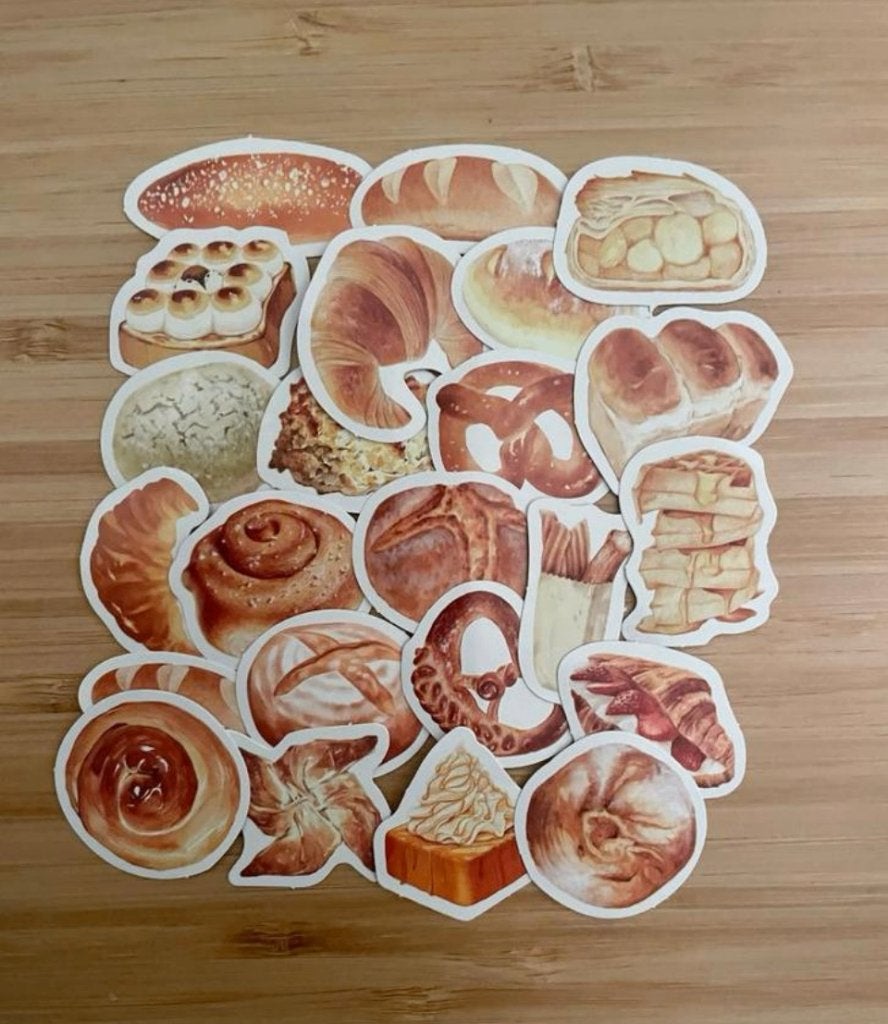 Brood, eten, bakker journaling stickers, Verzenden, Nieuw, Meerdere stickers