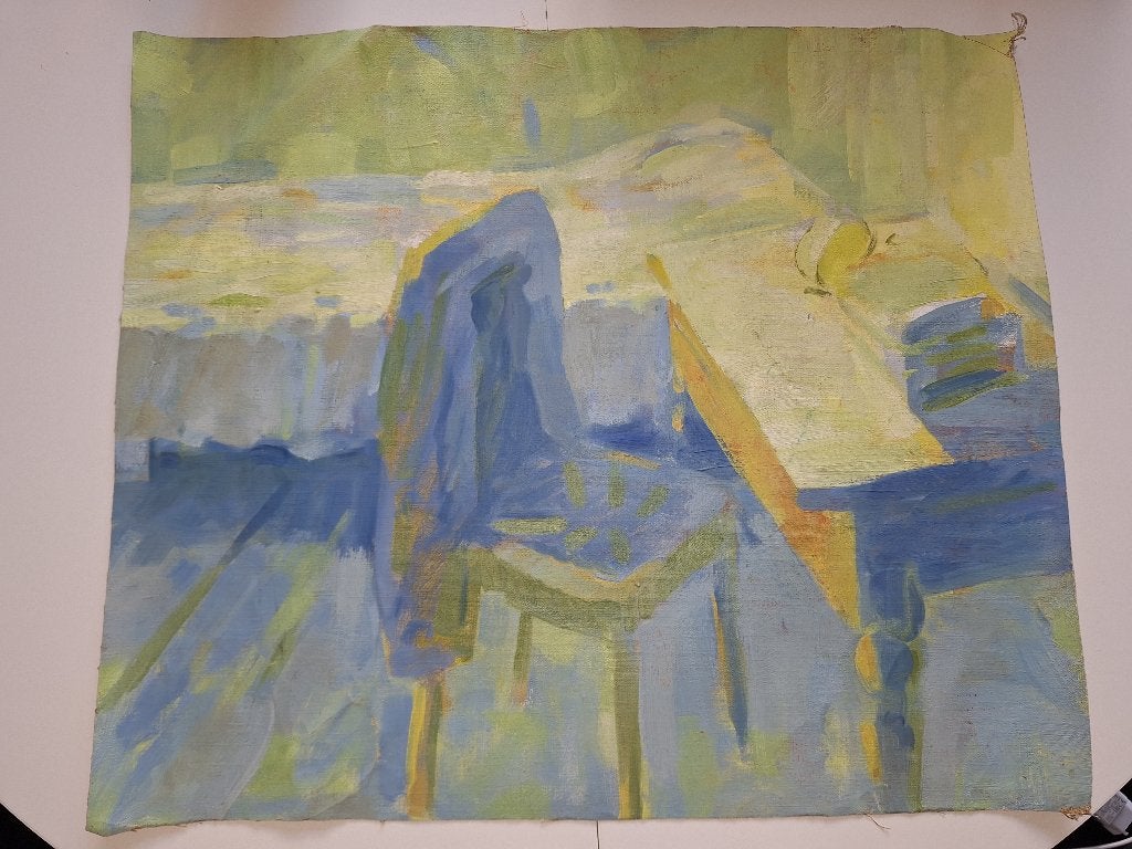 Schilderij Jan van Asbeck - Stoel (62x52 cm), Antiek en Kunst, Ophalen, Doek, Realistisch, Olieverf