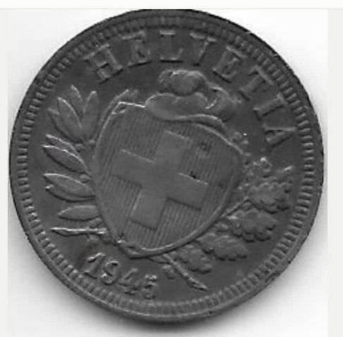 switserland 2 rappen 1945 km 4.2b xf+, Ophalen of Verzenden, Overige landen, Losse munt