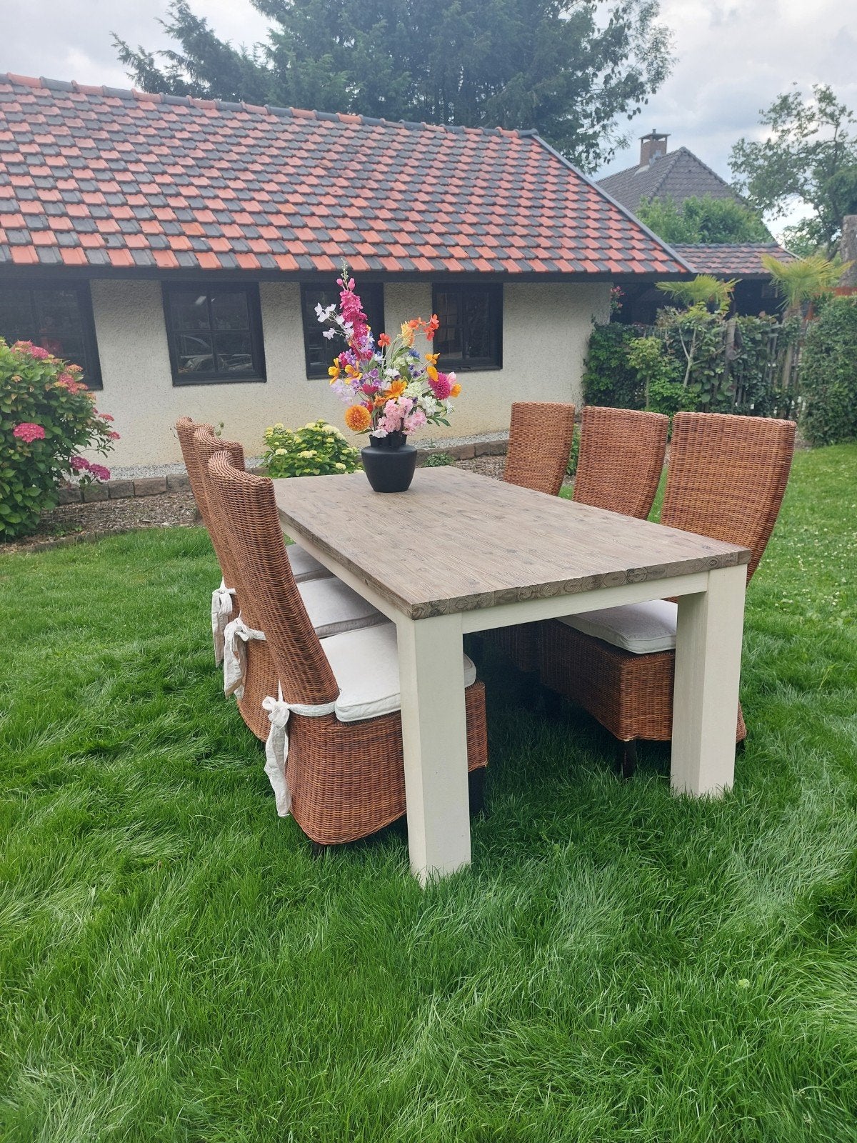 Super mooie tafel met stoelen te koop!, Ophalen, 50 tot 100 cm, Zo goed als nieuw, 150 tot 200 cm