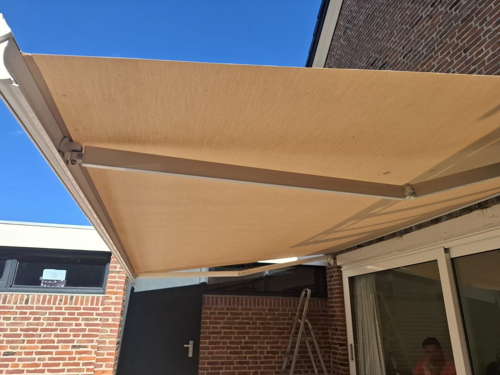 electrisch zonnescherm- Rainbow Collection - Beige, 150 tot 300 cm, Ophalen, Knikarmscherm, Elektrisch