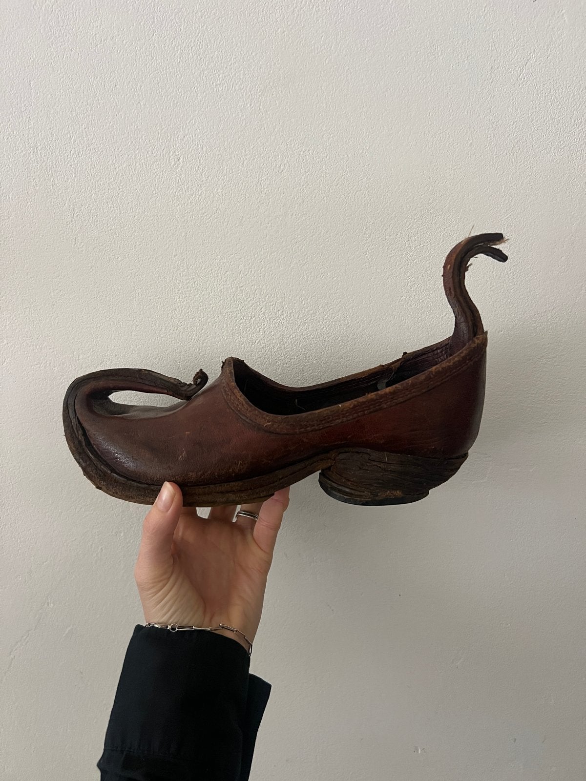 Antieke folklore leren schoenen ca. 1880 klederdracht, Verzenden, Dames