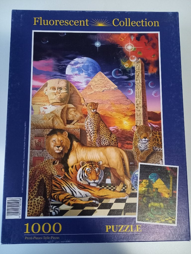 * Puzzel Clementoni Pharao’s Pride fluorescent 1000 st *, Ophalen of Verzenden, 500 t/m 1500 stukjes, Gebruikt, Legpuzzel