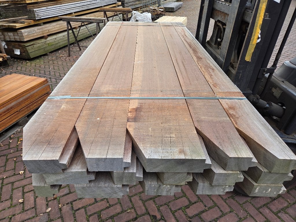7.27 m2 hardhout Damwand Azobé hout - nr: DW6, Ophalen, 250 cm of meer, Planken, Hardhout