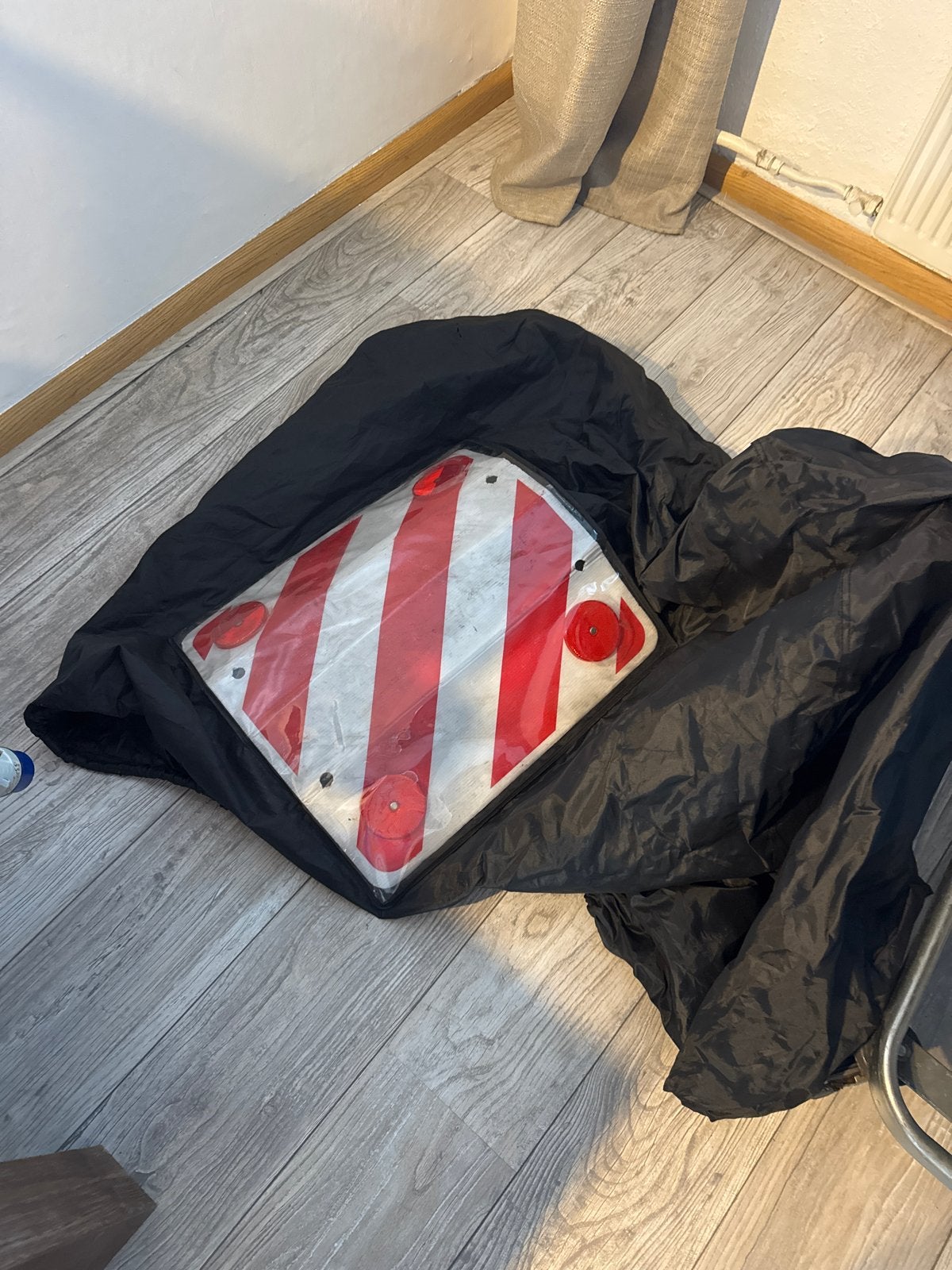 Fiets hoes met waarschuwingsbord voor 2 fietsen, Ophalen of Verzenden, Gebruikt